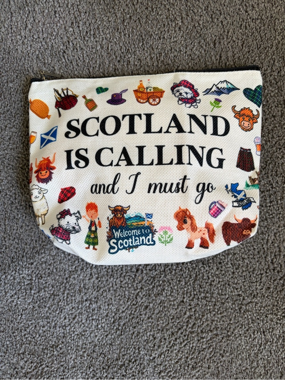 Scotland Is Calling Kids Zipper Pouch Makeup Bag